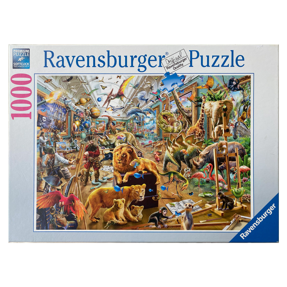 Photo of Chaos in the Gallery Ravensburger puzzle box.