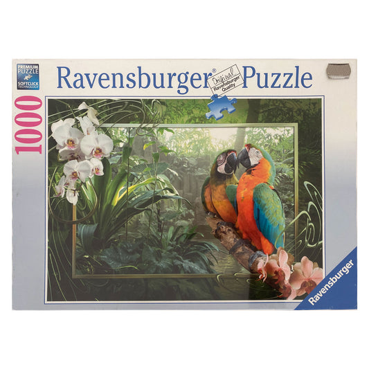 Photo of box of Cozy Macaws Ravensburger 1000 piece puzzle.