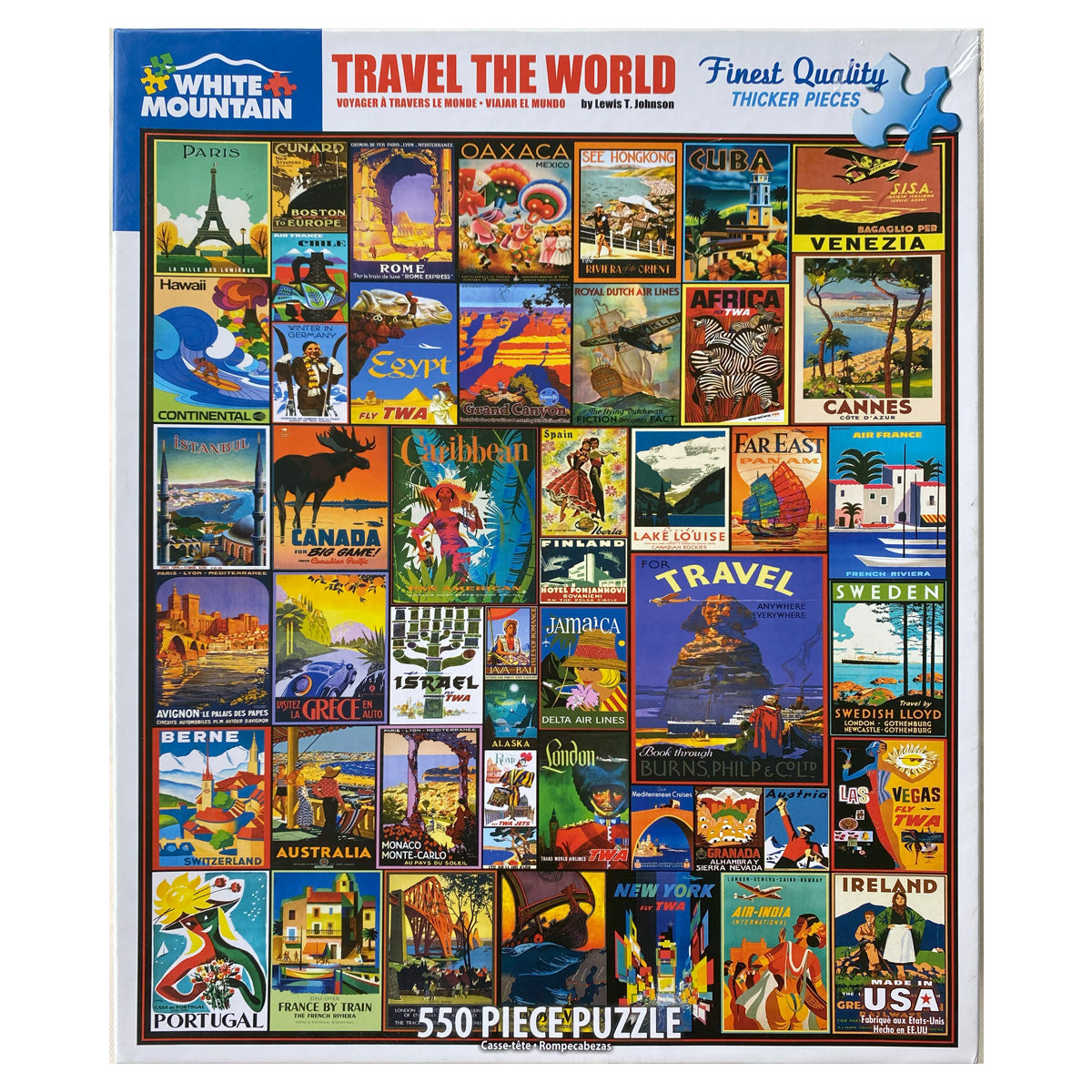 Photo of box of Travel the World White Mountain puzzle.