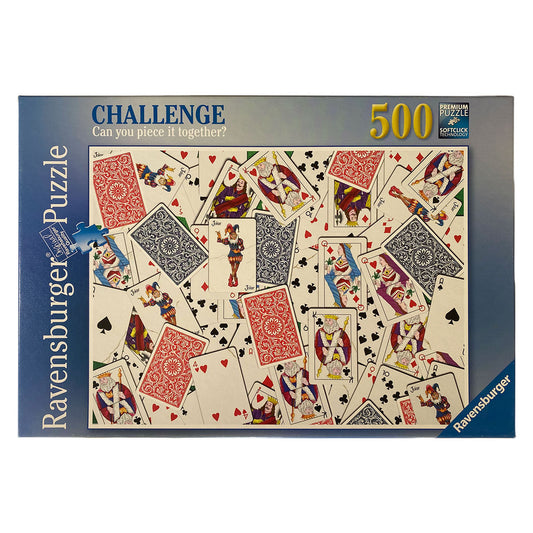 Photo of box of 52 Cards Ravensburger puzzle.