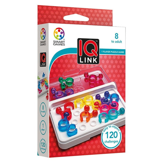 Photo of box of IQ Link mind puzzle by Smart Games.