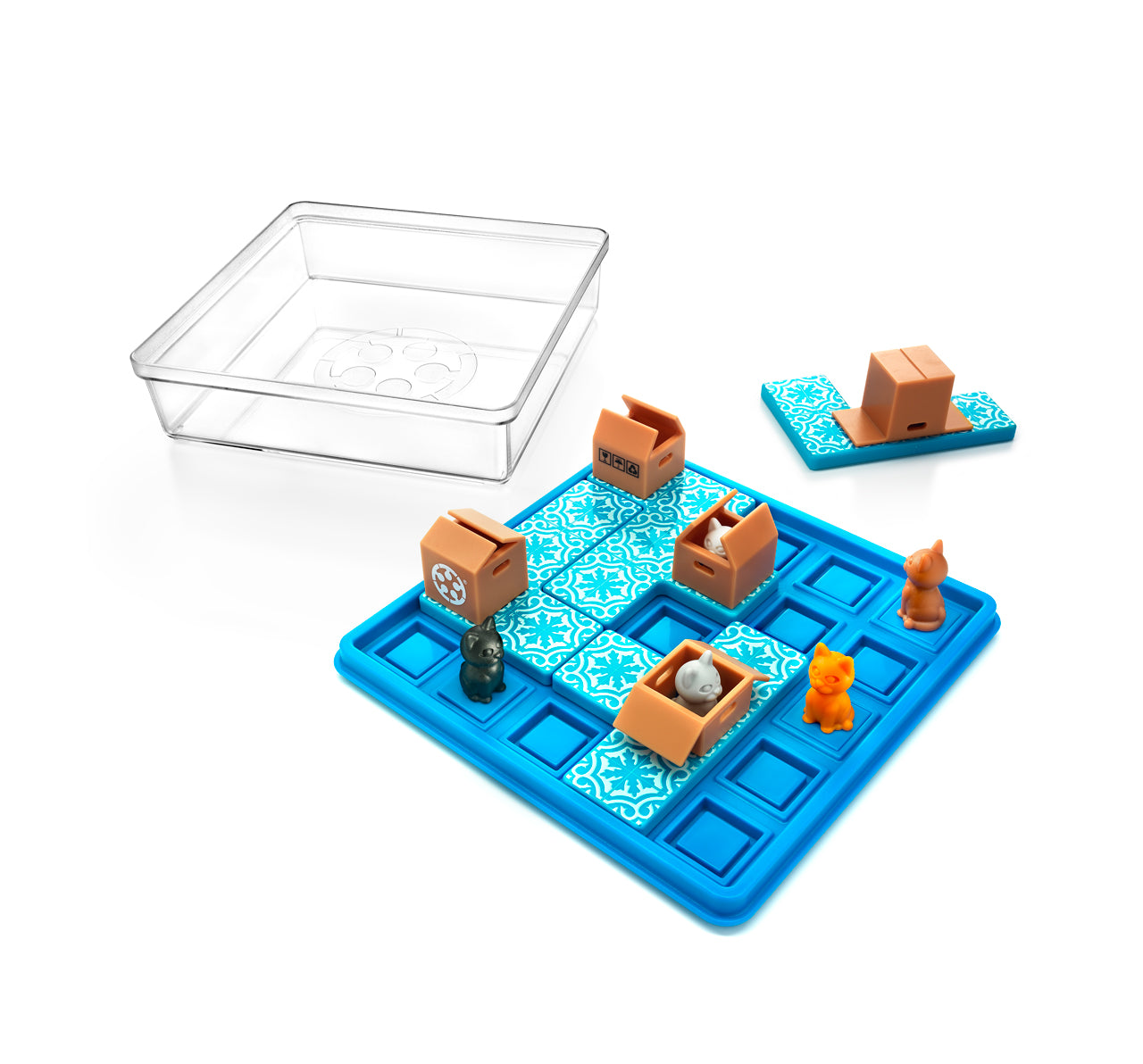 Photo of parts of Cats and Boxes by Smart Games.