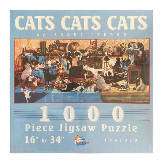 Photo of box of Cats Cats Cats Sunsout Puzzle.