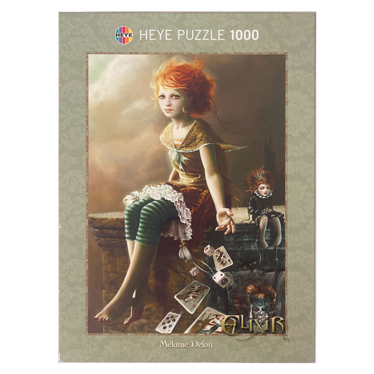 Photo of box of Games Elixir HEYE puzzle with art by Melanie Delon.
