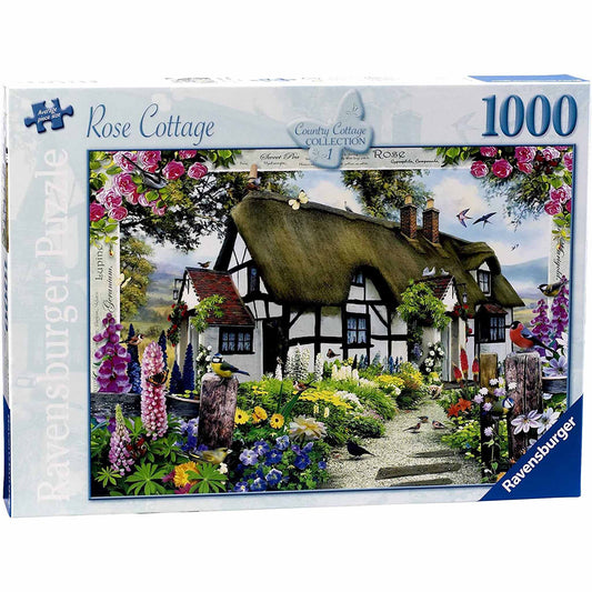 Image of Rose Country Cottage Ravensburger Puzzle box.