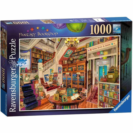 Image of box of The Fantasy Bookshop Ravensburger Puzzle.