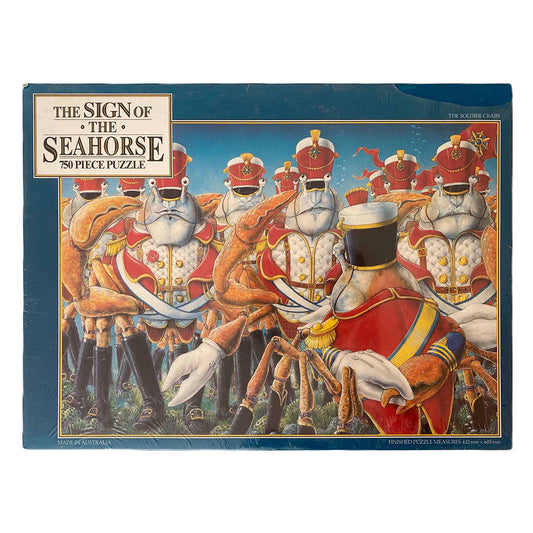 Photo of box of The Sign of the Seahorse Murfett Regency puzzle with art by Graham Base.