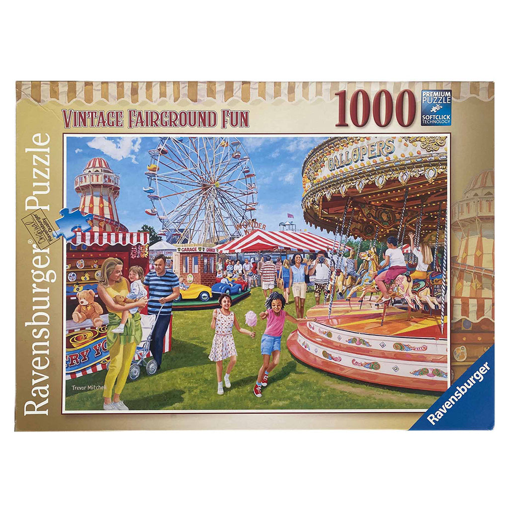 Photo of box of Vintage Fairground Fun Ravensburger Puzzle.