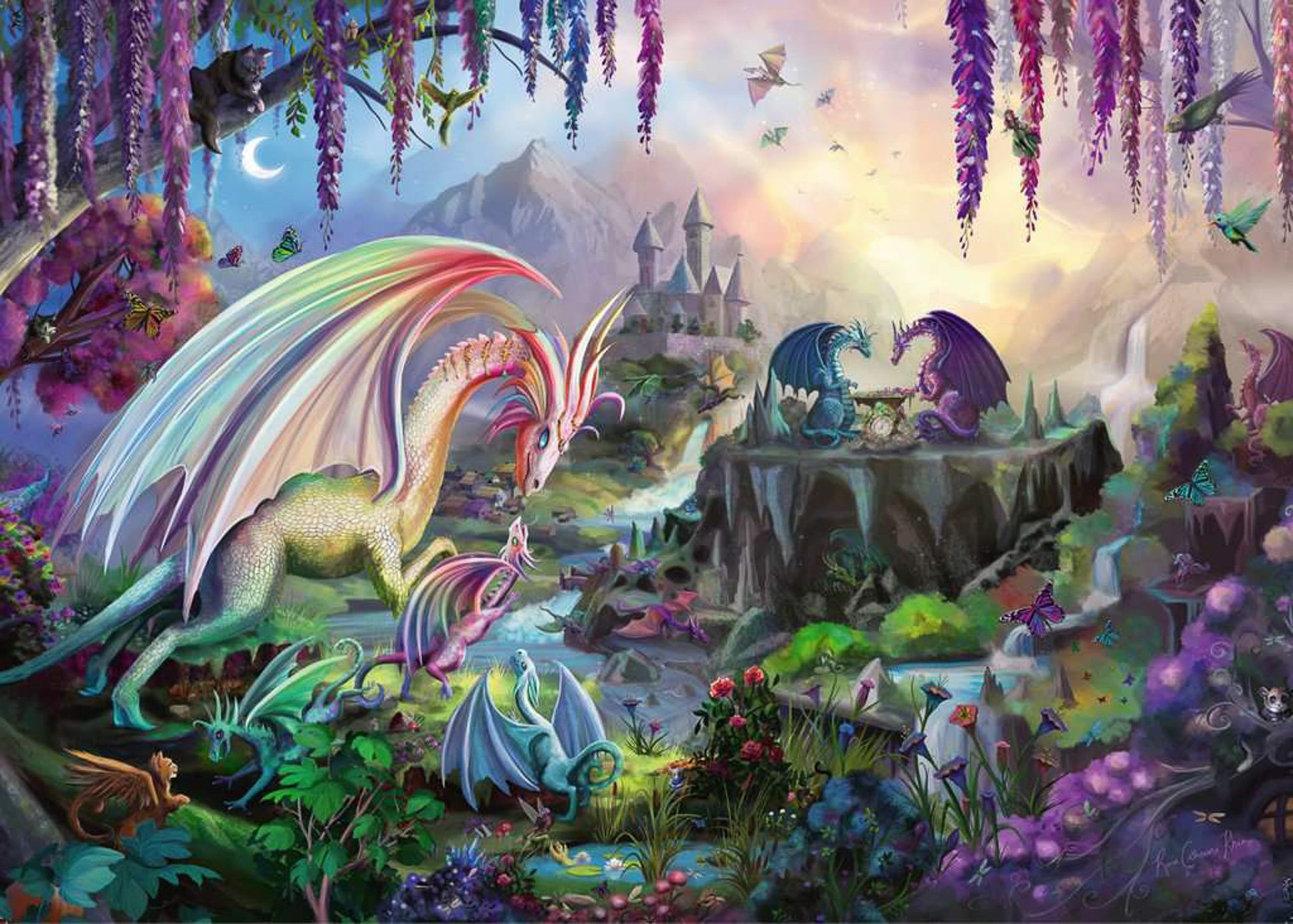 Ravensburger Dragon Valley 2000 Piece Jigsaw Puzzle High Quality Buy or Rent