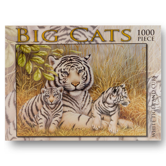big cats white tiger and cubs holdson