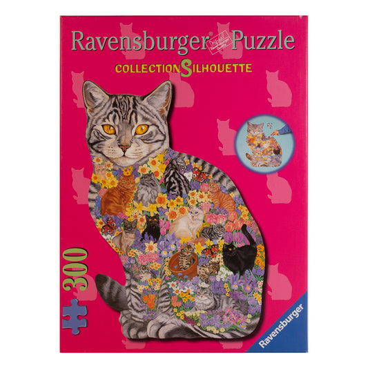 Photo of box of Cat Silhouette Collection Ravensburger puzzle.
