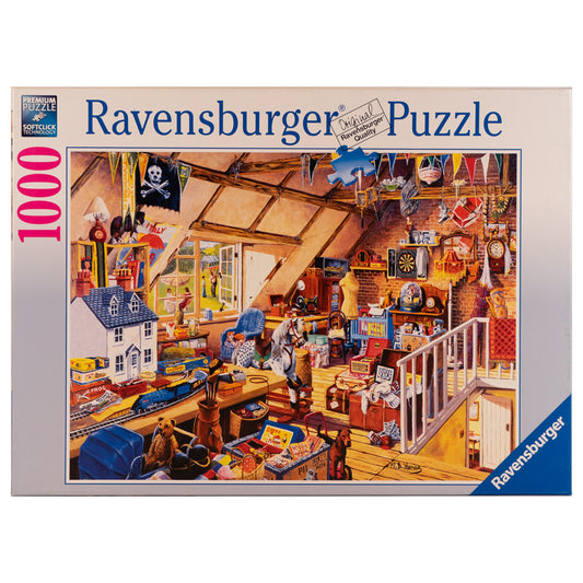 Photo of box of Grandma's Attic Ravensburger puzzle.