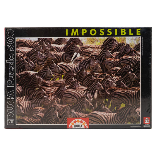 Photo of box of Herd of Zebras Puzzle Impossible by Educa.