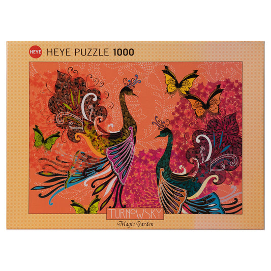 Photo of box of Peacocks and Butterflies HEYE puzzle by artist Turnowsky.